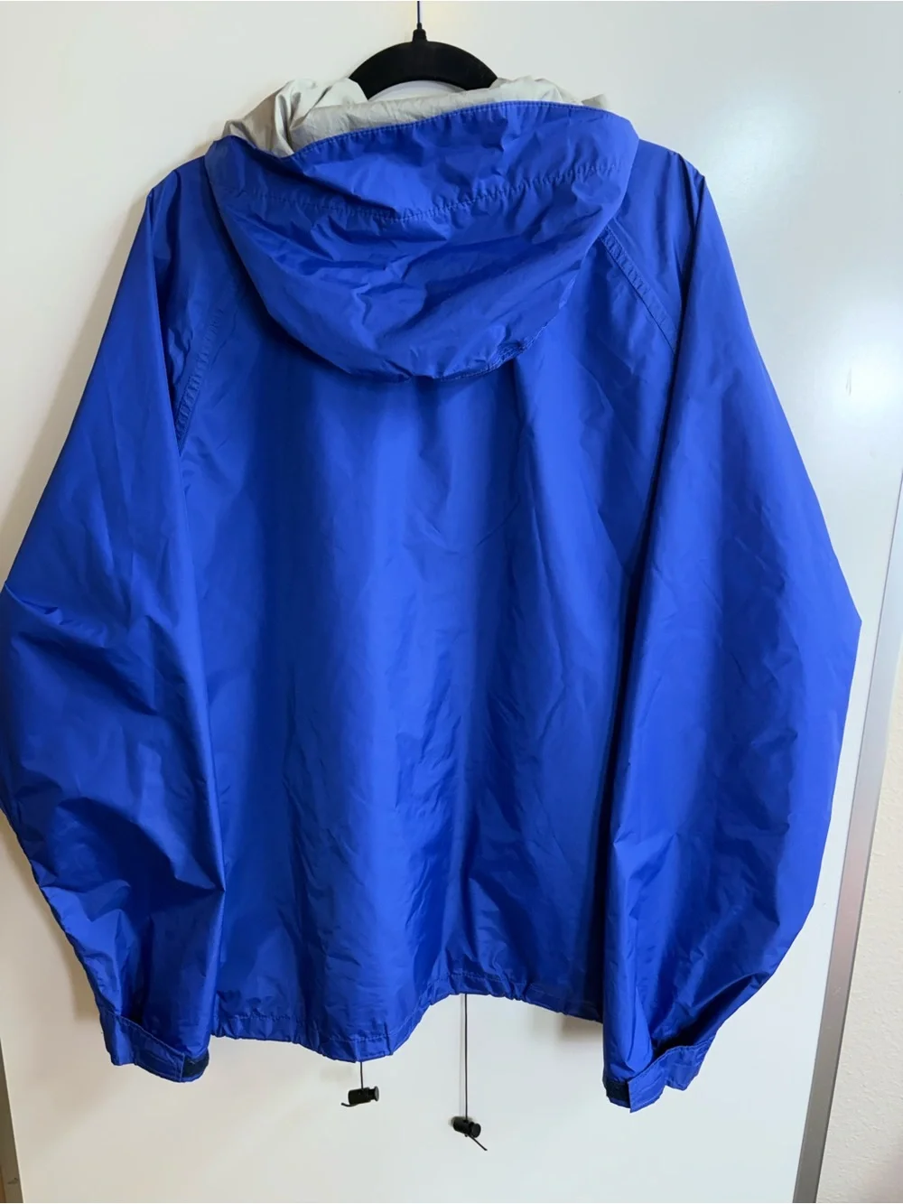 Vintage The North Face Hooded Rain Jacket Blue Gray Nylon Shell Mens XL Coat